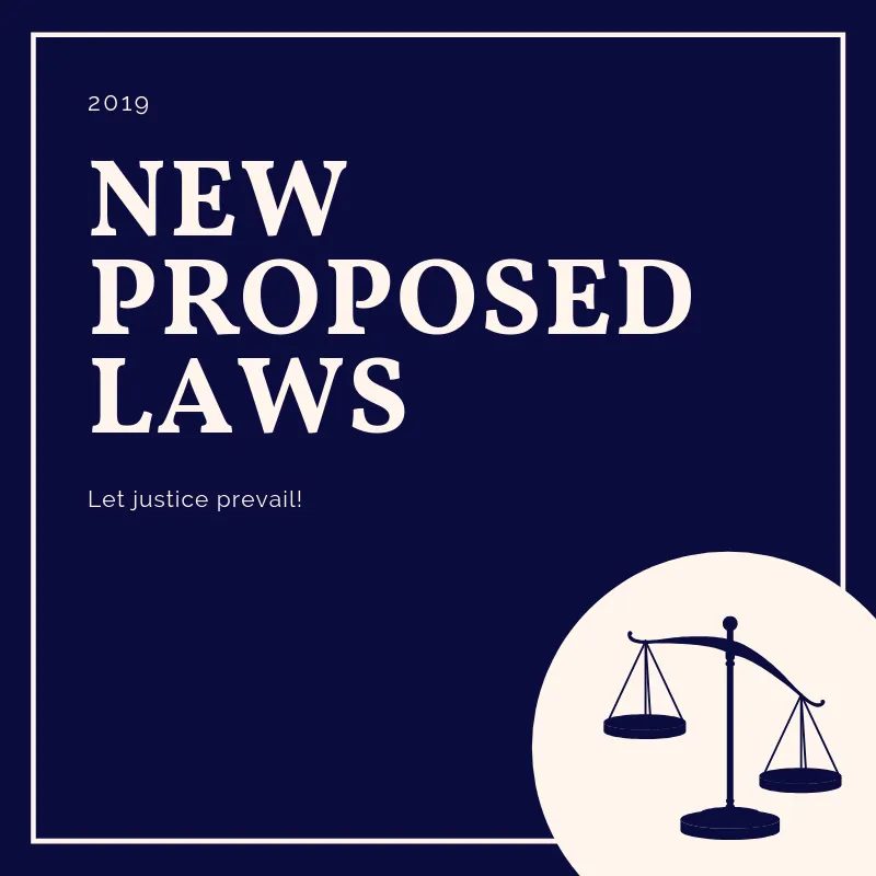 A couple of interesting 2019 proposed law changes . . .